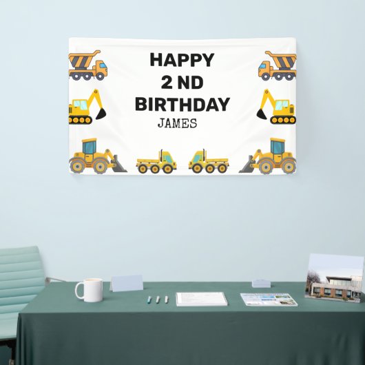 Bouwwagen Verjaardagsfeest Spandoek (Beurs)