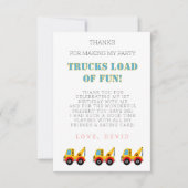 Bouwwagen Verjaardagsnota Kaart (Voorkant)