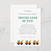 Bouwwagen Verjaardagsnota Kaart (Voorkant / Achterkant)