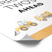 Bouwwagen Verschrikkelijke Twee Feestbord Poster (Hoek)