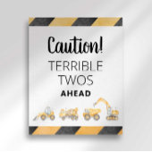 Bouwwagen Verschrikkelijke Twee Feestbord Poster