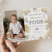 Bouwwagen VIER 4e verjaardag feest Kaart