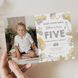 Bouwwagen VIJF 5e verjaardagsfeest Kaart