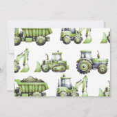 Bouwwagen Voertuigen 3e verjaardag Foto Kaart (Achterkant)