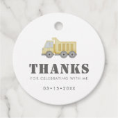 Bouwwagen Voertuigen Jongens Verjaardag Bedankjes Labels (Voorkant)