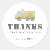 Bouwwagen Voertuigen Jongens Verjaardag Ronde Sticker (Voorkant)