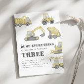 Bouwwagen Voertuigen Jongens Verjaardagsfeest Kaart