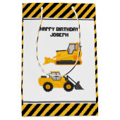 Bouwwagen voor vrachtwagens Gold Birthday Medium Cadeauzakje (Voorkant)