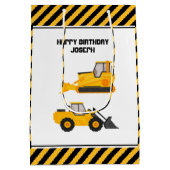 Bouwwagen voor vrachtwagens Gold Birthday Medium Cadeauzakje (Achterkant)