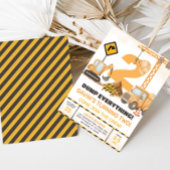 Bouwwagens 2e verjaardagsfeestje kaart