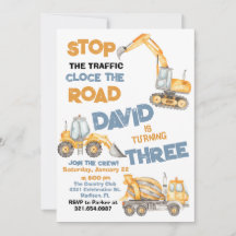 Bouwwagens 3e verjaardagsfeestje