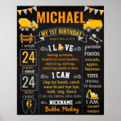 Bouwwagens Birthday-teken Poster (Voorkant)