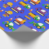 Bouwwagens Cadeaupapier (Hoek)