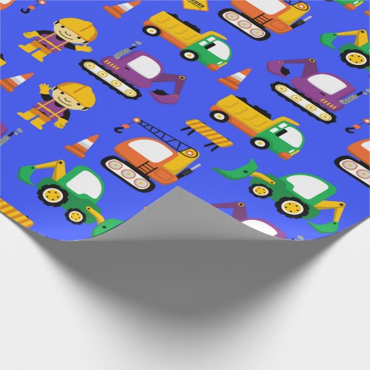 Bouwwagens Cadeaupapier (Hoek)