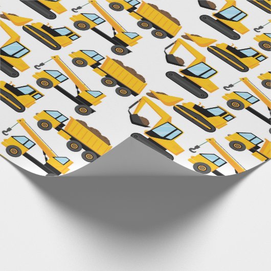 Bouwwagens Cadeaupapier (Hoek)