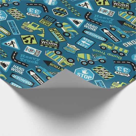 Bouwwagens Cadeaupapier (Hoek)