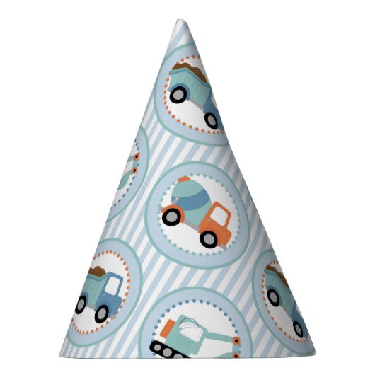 Bouwwagens - Cute Blue White Feesthoedjes (Rechts)