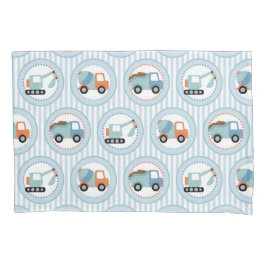 Bouwwagens - Cute Blue White Kussensloop