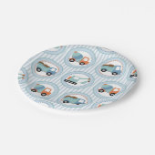 Bouwwagens - Cute Blue White Papieren Bordje (Gekanteld)