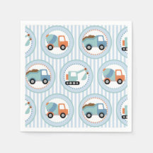 Bouwwagens - Cute Blue White