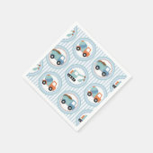 Bouwwagens - Cute Blue White Servet (Hoek)