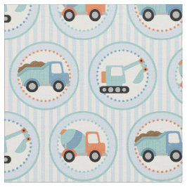 Bouwwagens - Cute Blue White Stof