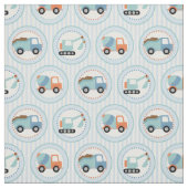 Bouwwagens - Cute Blue White Stof (Swatch)