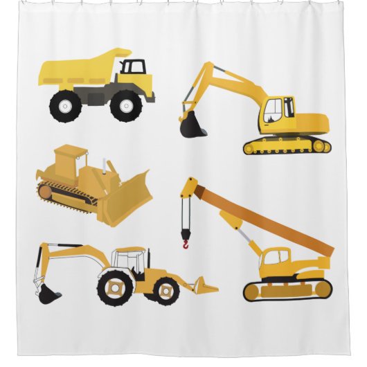 Bouwwagens Douchegordijn (Voorkant)