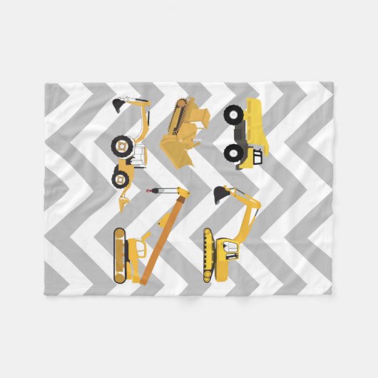 Bouwwagens Fleece Deken (Voorkant (Horizontaal))