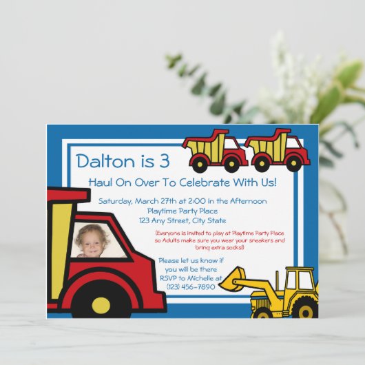 Bouwwagens / foto kaart (Staand voorkant)