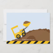 Bouwwagens Foto van Birthday Party voor jongens Kaart (Achterkant)