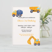 Bouwwagens | Jaar van de Review van de verjaardag Kaart (Staand voorkant)