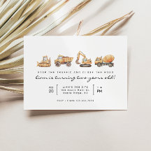 Bouwwagens Modern Minimal Birthday