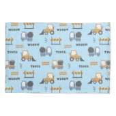 Bouwwagens Patroon Blauw Kussensloop (Achterkant)