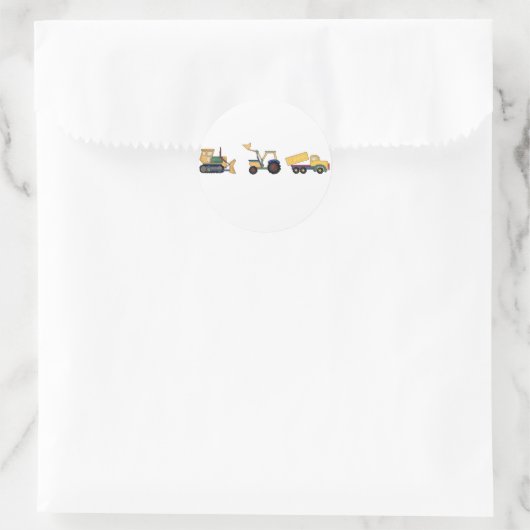 Bouwwagens Ronde Sticker (Tas)