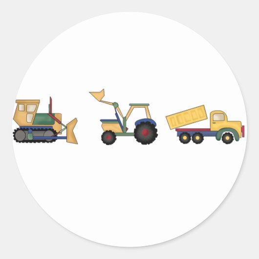 Bouwwagens Ronde Sticker (Voorkant)