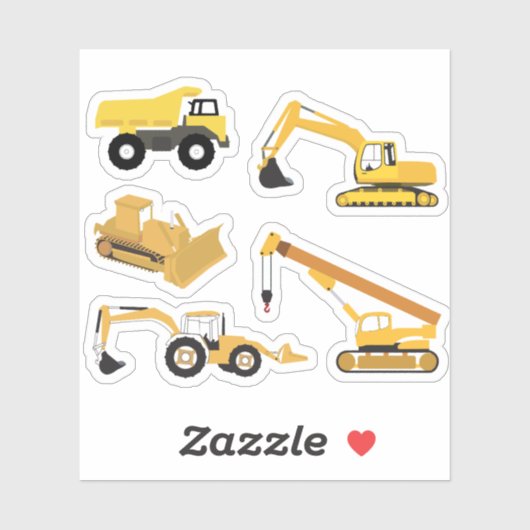 Bouwwagens Sticker (Vel)