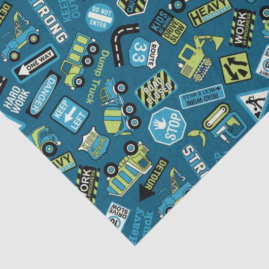 Bouwwagens Tissuepapier (Detail)