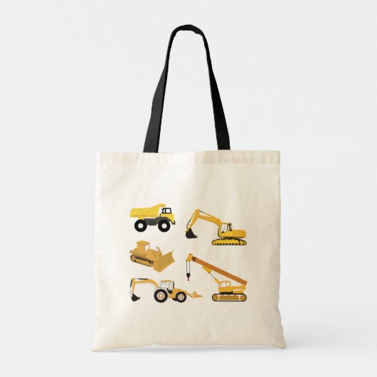 Bouwwagens Tote Bag (Achterkant)