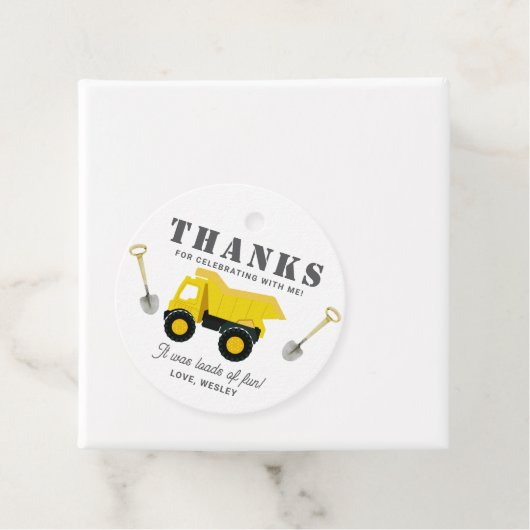 Bouwwagens Verjaardag Bedankjes Labels (In situ)