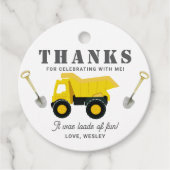 Bouwwagens Verjaardag Bedankjes Labels (Voorkant)