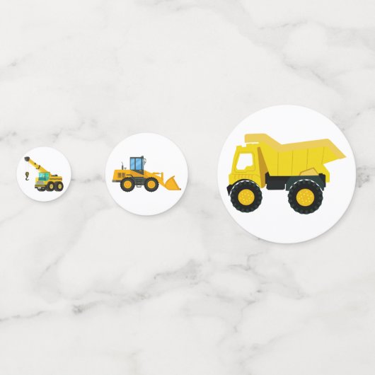Bouwwagens Verjaardag Confetti (Voorkanten)