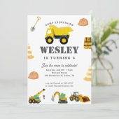 Bouwwagens Verjaardag Kaart (Staand voorkant)