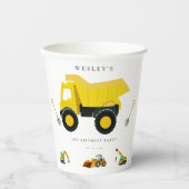 Bouwwagens Verjaardag Papieren Bekers (Voorkant)