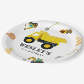 Bouwwagens Verjaardag Papieren Bordje (Gekanteld)