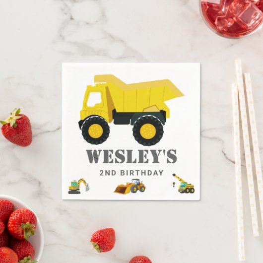 Bouwwagens Verjaardag Servet (Insitu)