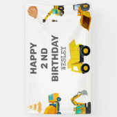 Bouwwagens Verjaardag Spandoek (Verticaal)