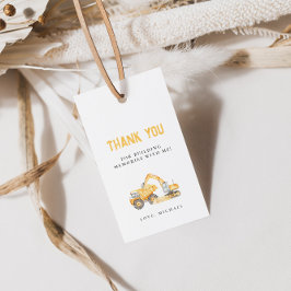 Bouwwagens Verjaardagscadeau Label Cadeaulabel