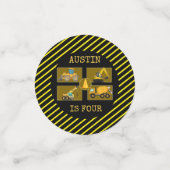 Bouwwagens | Verjaardagstafel voor kinderen Confetti (Kleine voorkant)