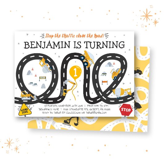 Bouwwegen 1e verjaardag uitnodiging